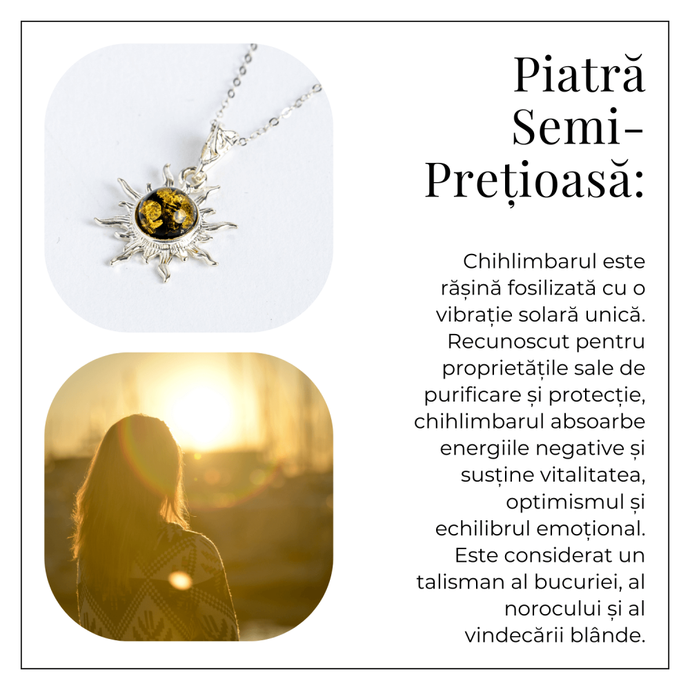 Puterea soarelui – Colier solar din argint 925 cu chihlimbar natural [7]