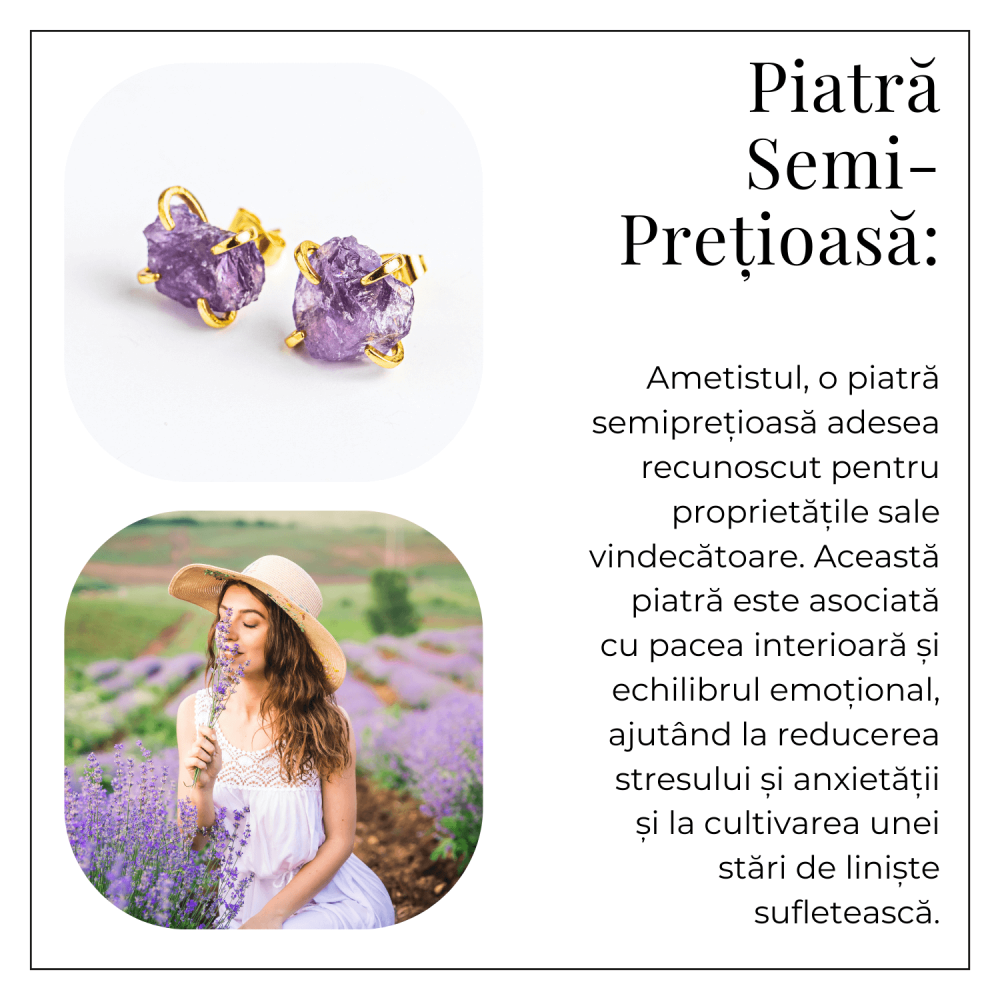 Puterea Linistii – Cercei cu Ametist si Inchidere cu Tija [6]
