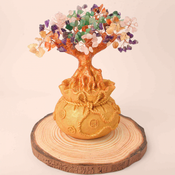 Bonsai cu cristale naturale mixte, supranumit "copacul banilor" - Copacelul cu inaltimea de 25 cm reprezinta cadoul perfect pentru prosperitate, succes, Feng Shui" [6]