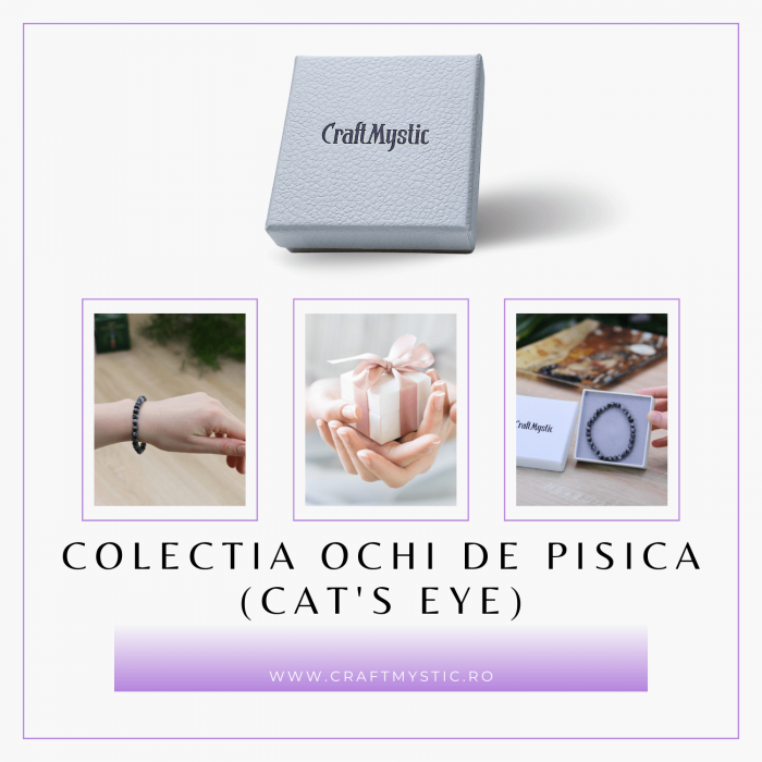 Bratara Elastica cu Margele 6mm din Ochi de Pisica Semipretios Natural [8]
