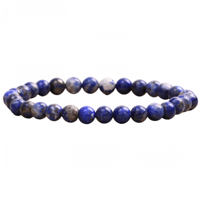 Bratara Elastica cu Margele Naturale de 6mm din Lapis Lazuli