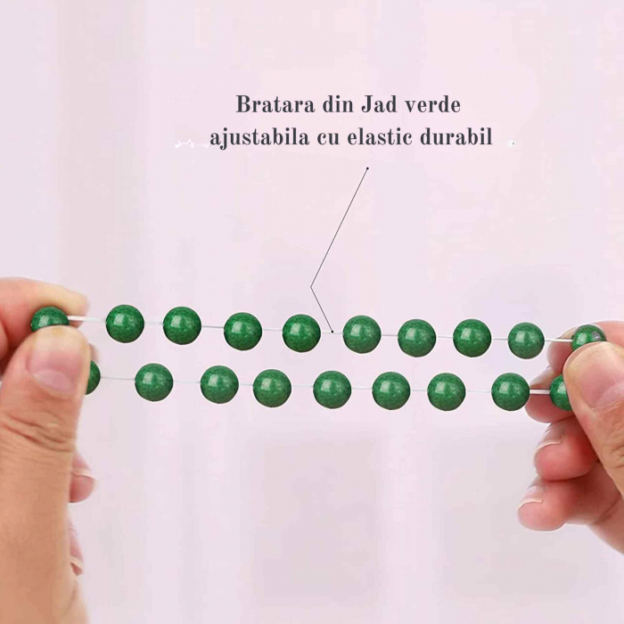 Bratara de jad cu margele de 8 mm pentru femei si barbati - Aduce noroc, bogatie, prosperitate [5]