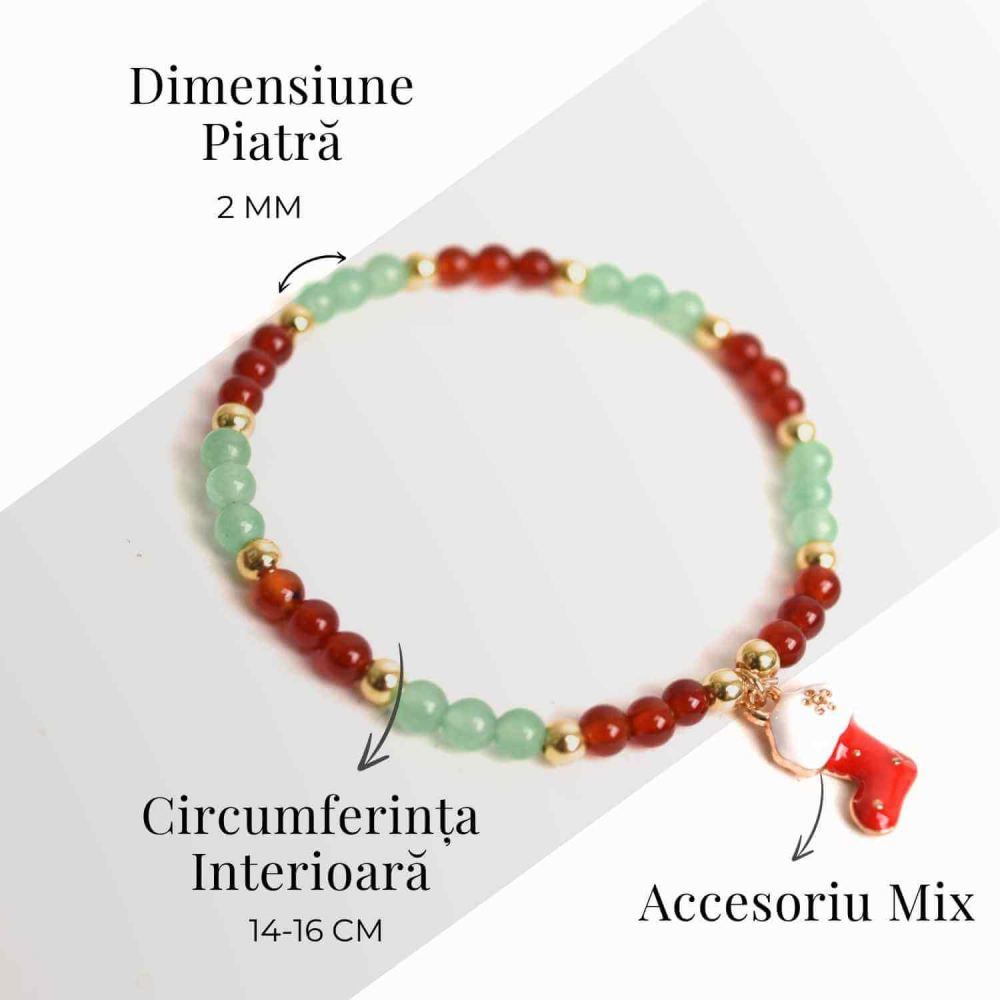 Bratara Agat rosu si aventurin verde accesoriu mix- eleganta si noroc [5]