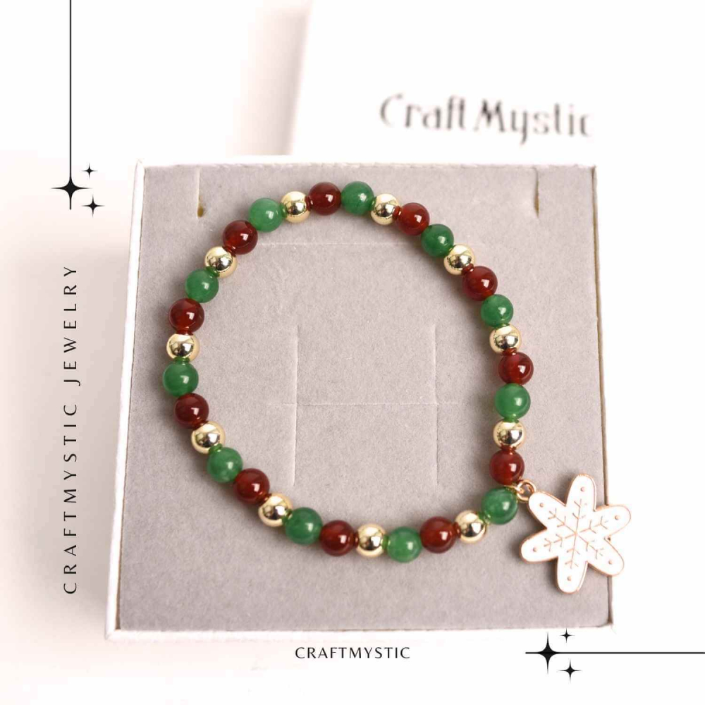 Bratara Agat rosu si aventurin verde 4mm cu accesoriu mixt - echilibru si noroc [8]