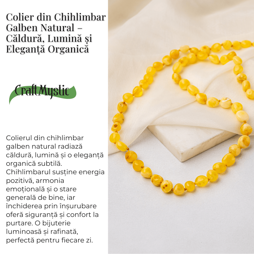 Colier Chihlimbar Galben Natural – Lumina Solara, Armonie si Eleganta Organica [3]
