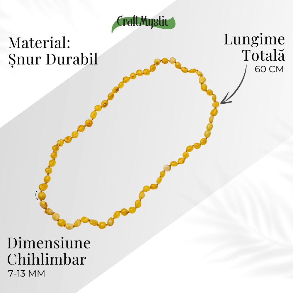 Colier Chihlimbar Galben Natural – Lumina Solara, Armonie si Eleganta Organica [5]