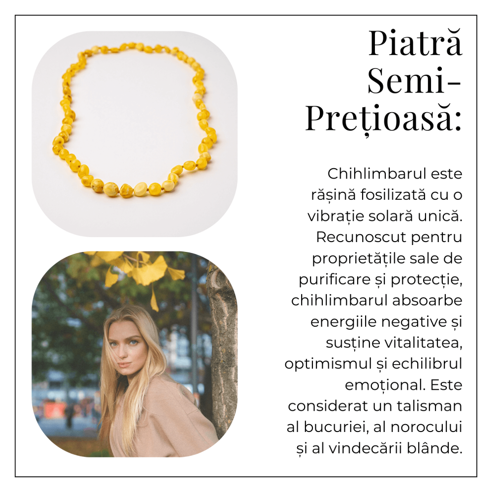 Colier Chihlimbar Galben Natural – Lumina Solara, Armonie si Eleganta Organica [6]