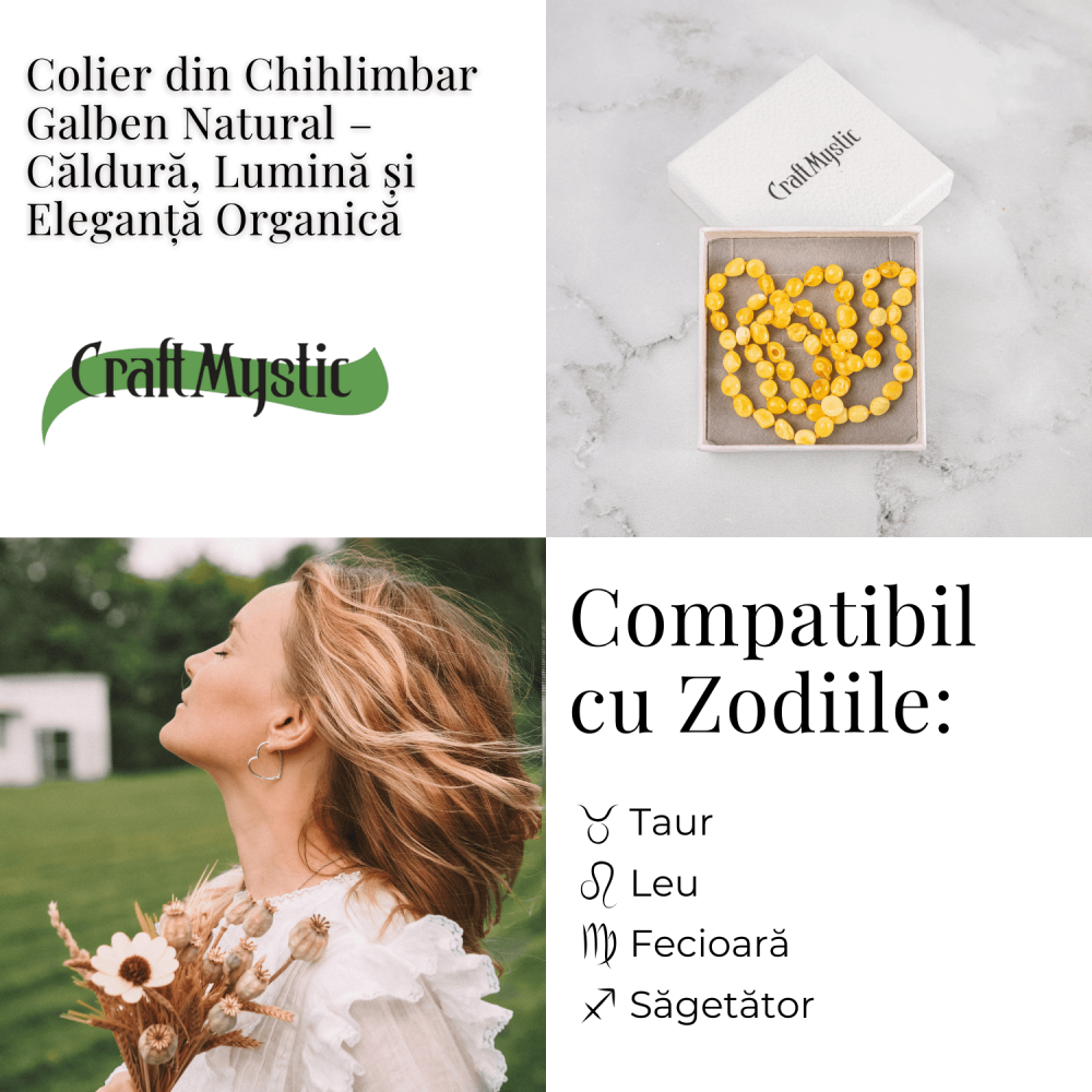 Colier Chihlimbar Galben Natural – Lumina Solara, Armonie si Eleganta Organica [4]
