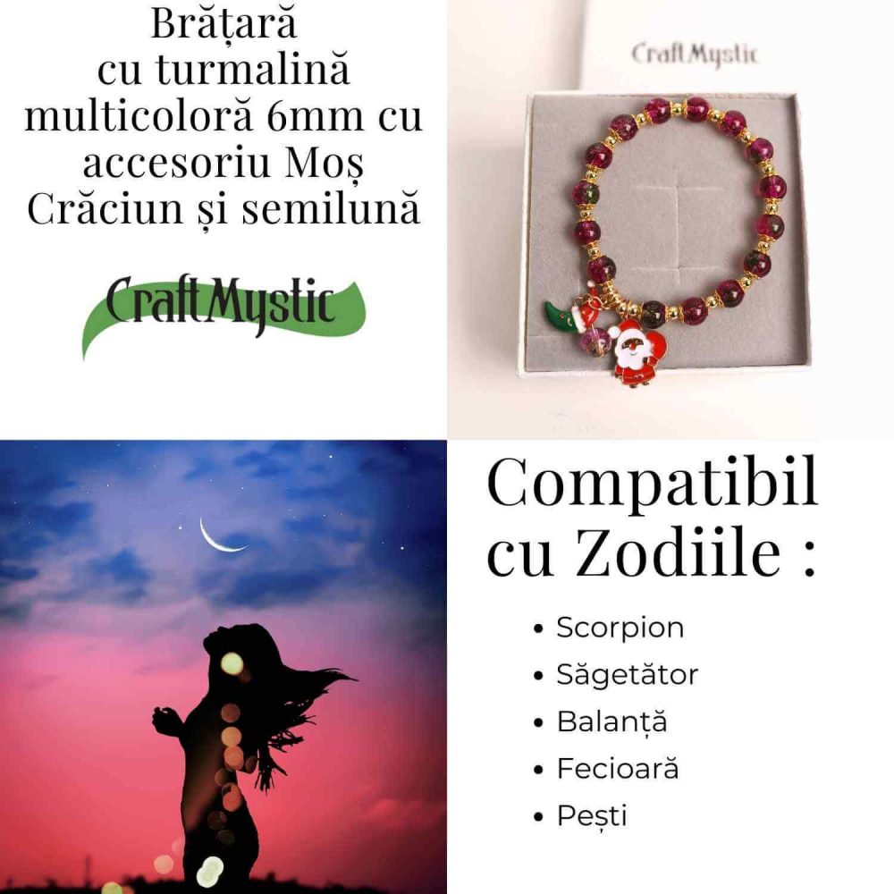 Bratara naturala turmalina multicolora 6mm - echilibru si energie pozitiva [4]