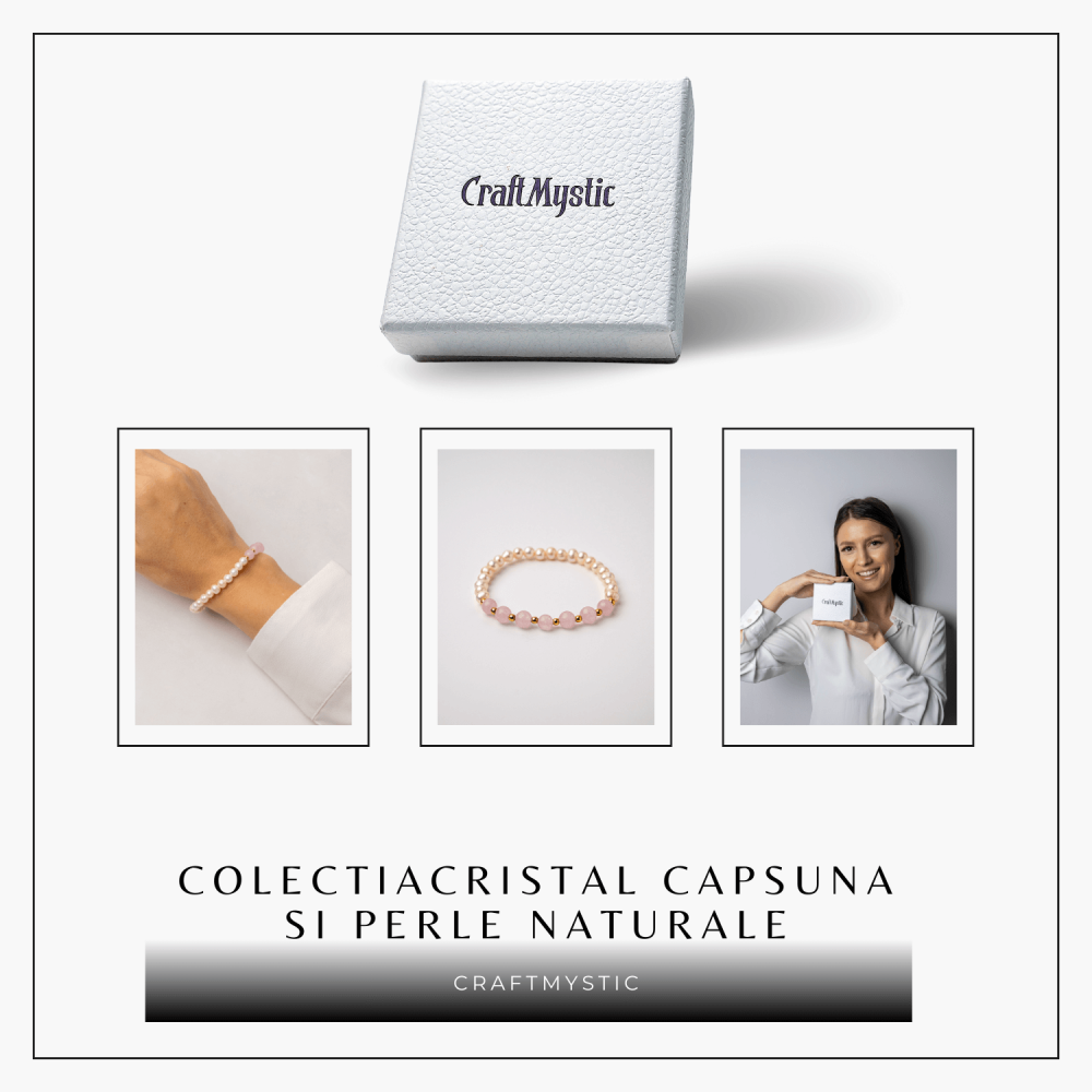Bratara Cuart Roz si Perle Naturale – Iubire Blânda, Feminitate si Armonie Delicata [8]