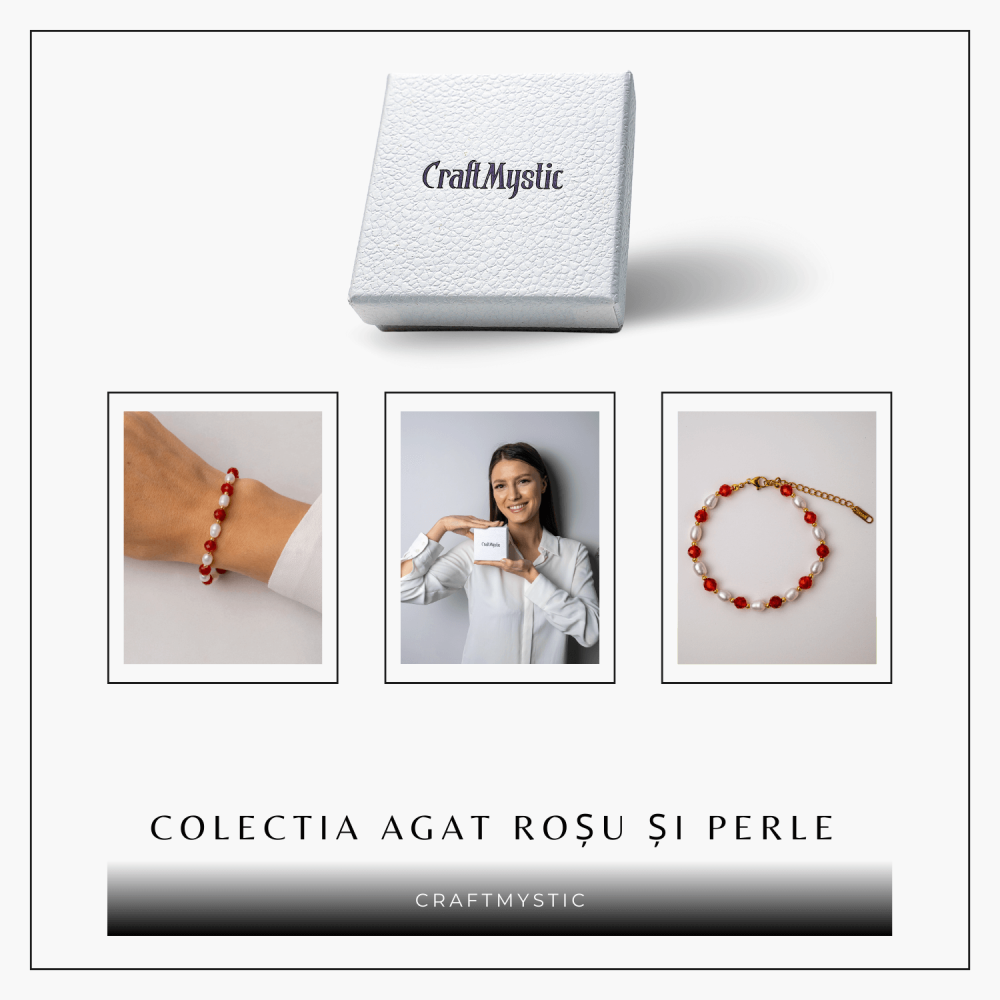 Bratara Agat Rosu si Perle Naturale – Energie, Eleganta si Armonie Feminina [8]