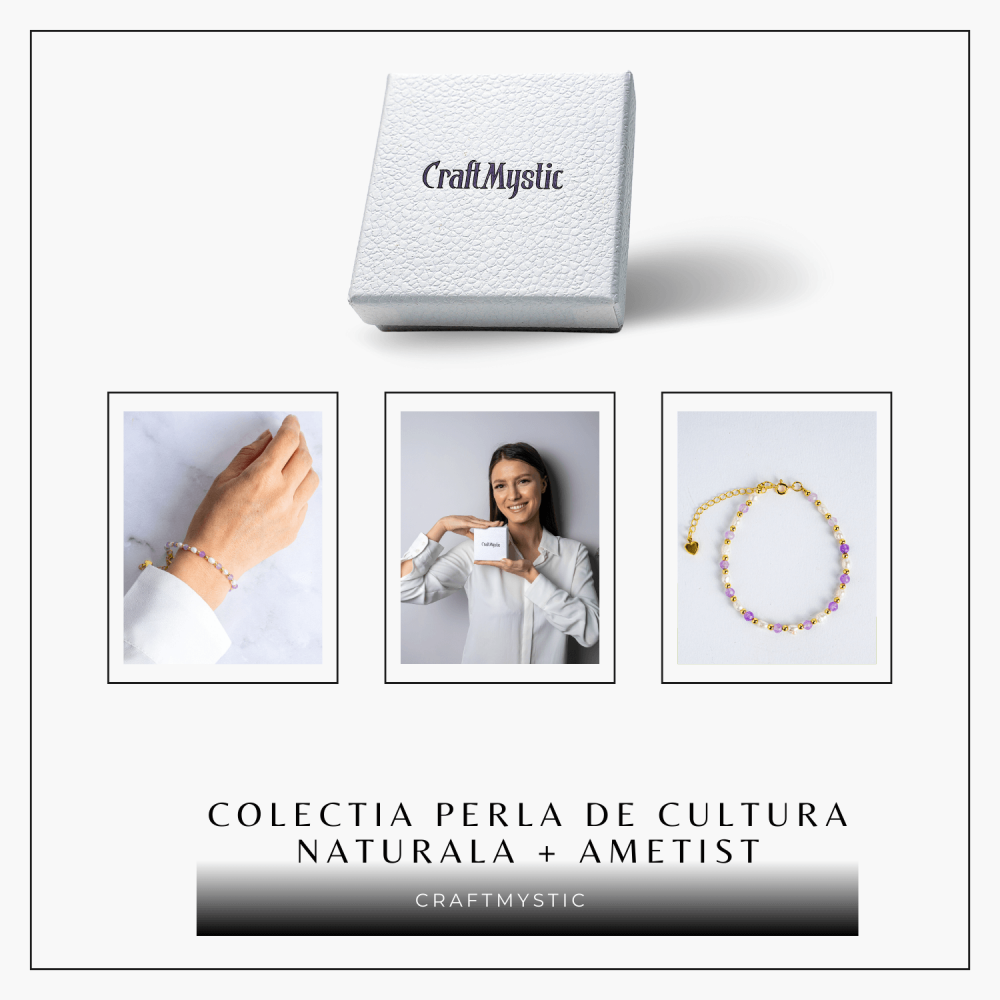 Bratara spirituala cu ametist 4mm si perle – Rafinament purtat zilnic [7]