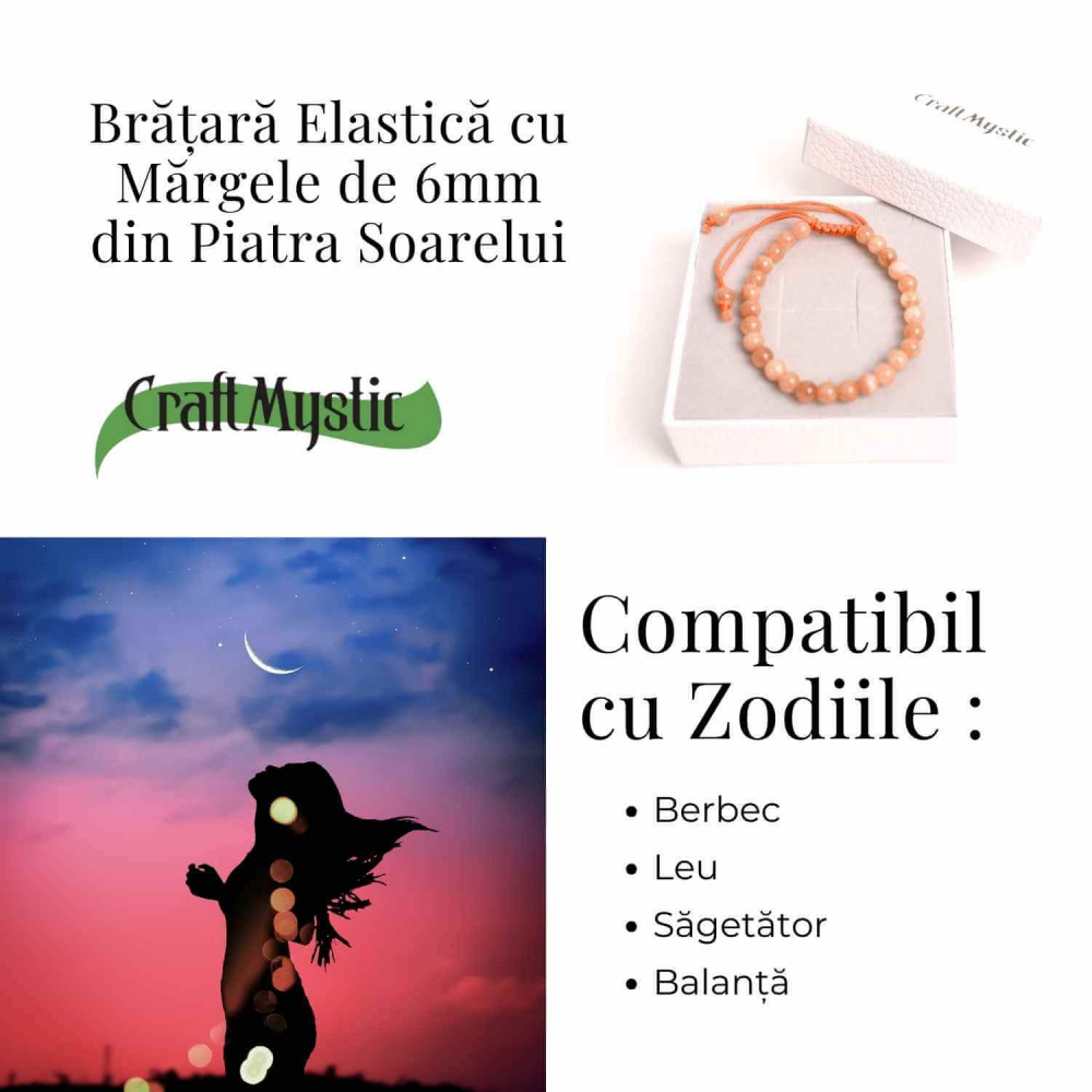 Bratara cu piatra soarelui 6mm ajustabila – Incredere si Energie [4]