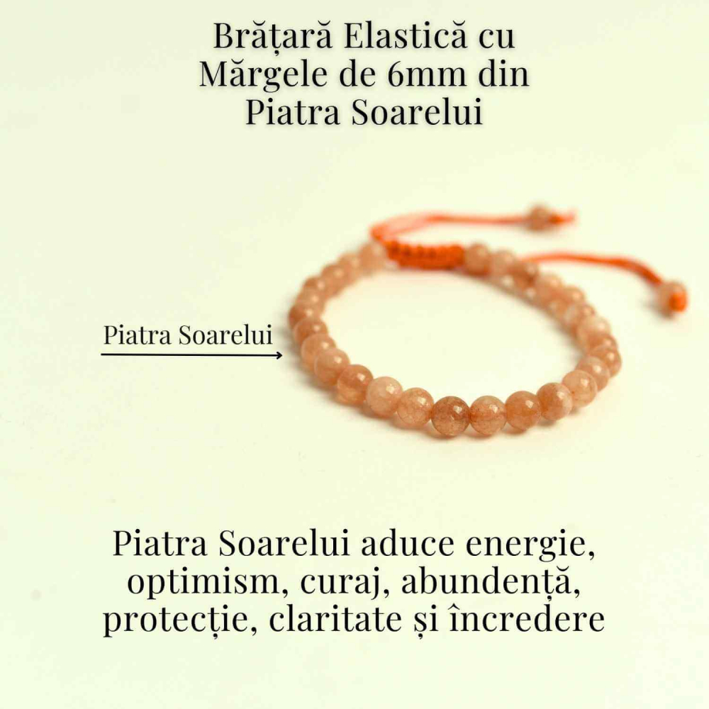 Bratara cu piatra soarelui 6mm ajustabila – Incredere si Energie [3]