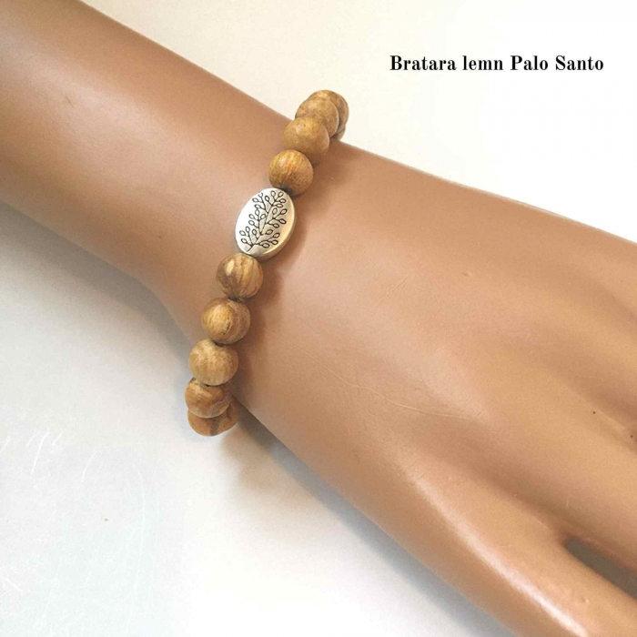 Bratara Artizanala din Palo Santo pentru Protectia impotriva Energiilor Negative, Cadou de Bunastare si Yoga [3]