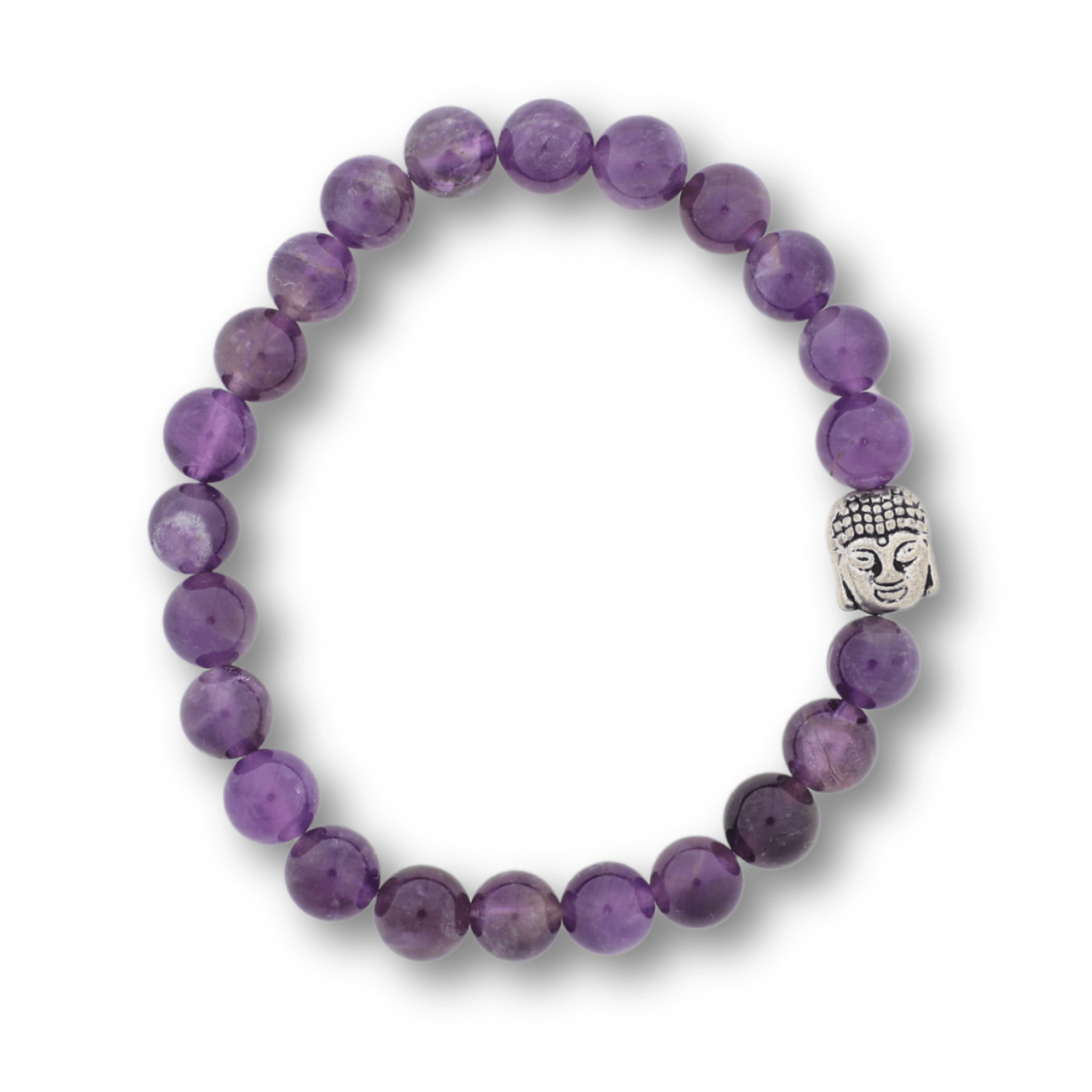 Bratara Reiki Ametist Natural 8mm cu Accesoriu Buddha [7]