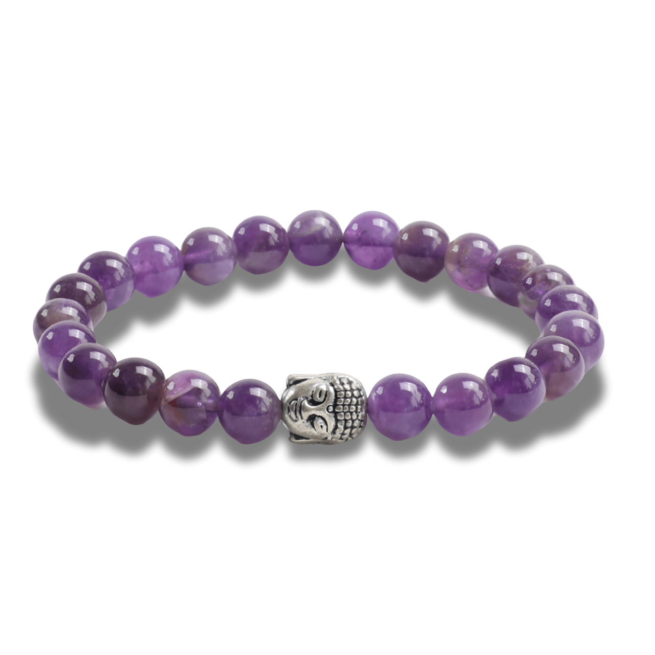 Bratara Reiki Ametist Natural 8mm cu Accesoriu Buddha [9]