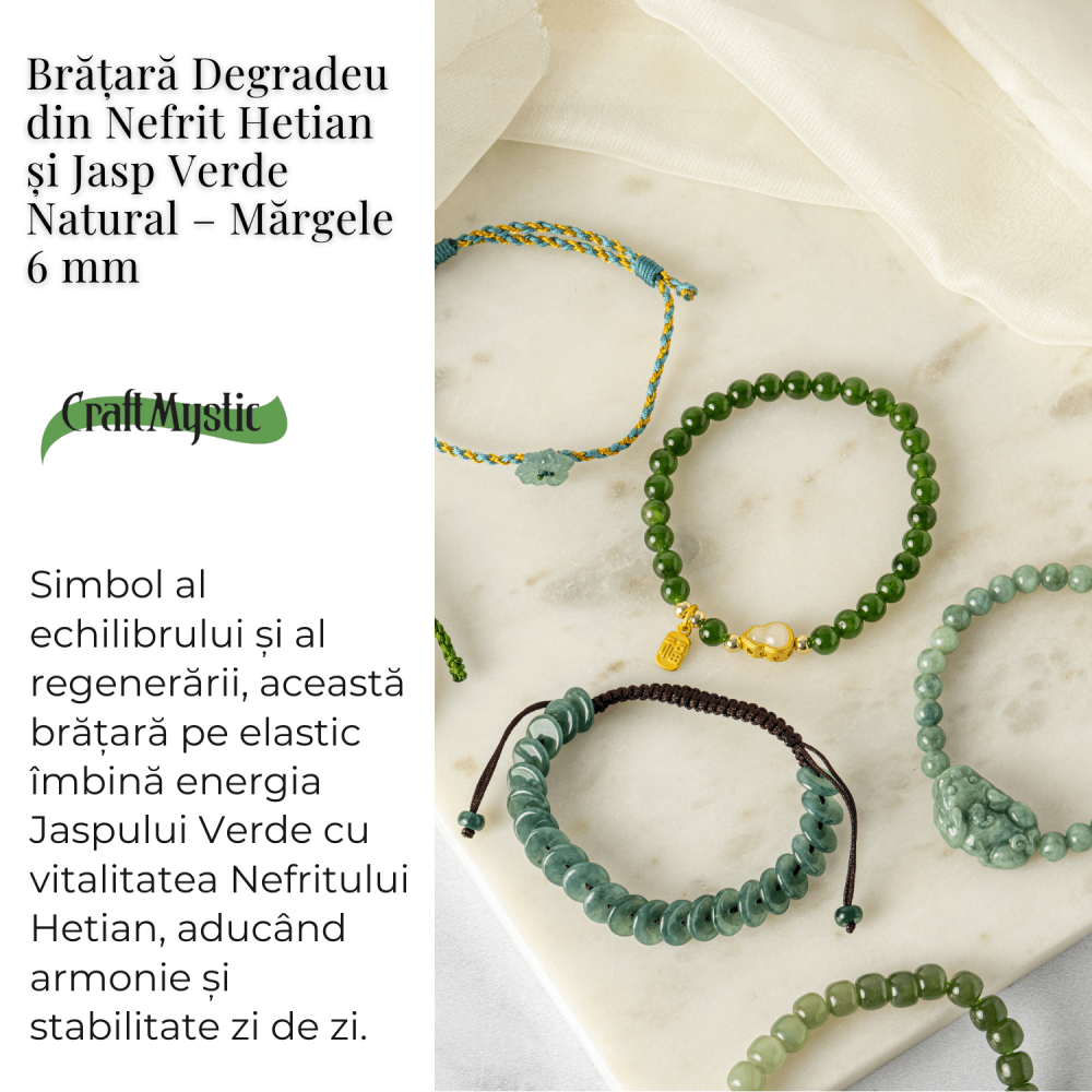 Bratara elastic din jasp verde natural si nefrid hetian – echilibru si vitalitate [3]