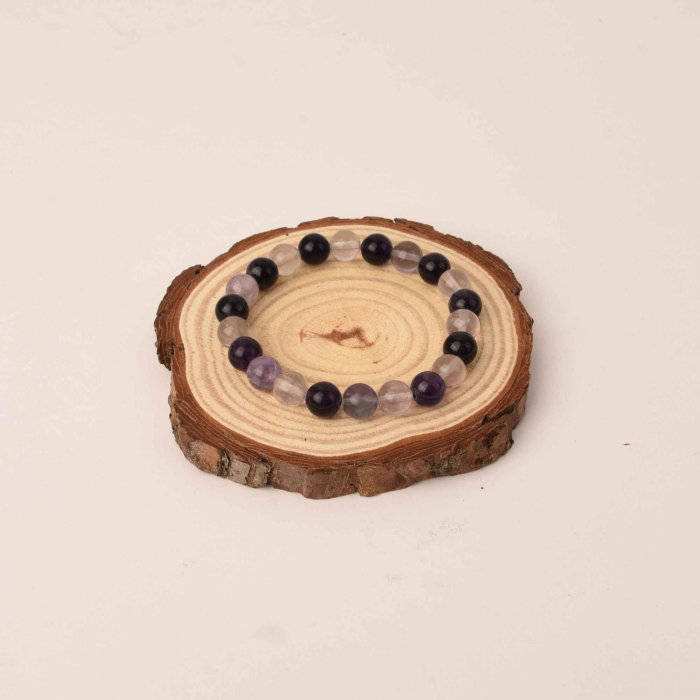 Bratara curcubeu din cristale semipretiose Fluorit 9MM Cadou bijuterii cristal chakra natural [5]