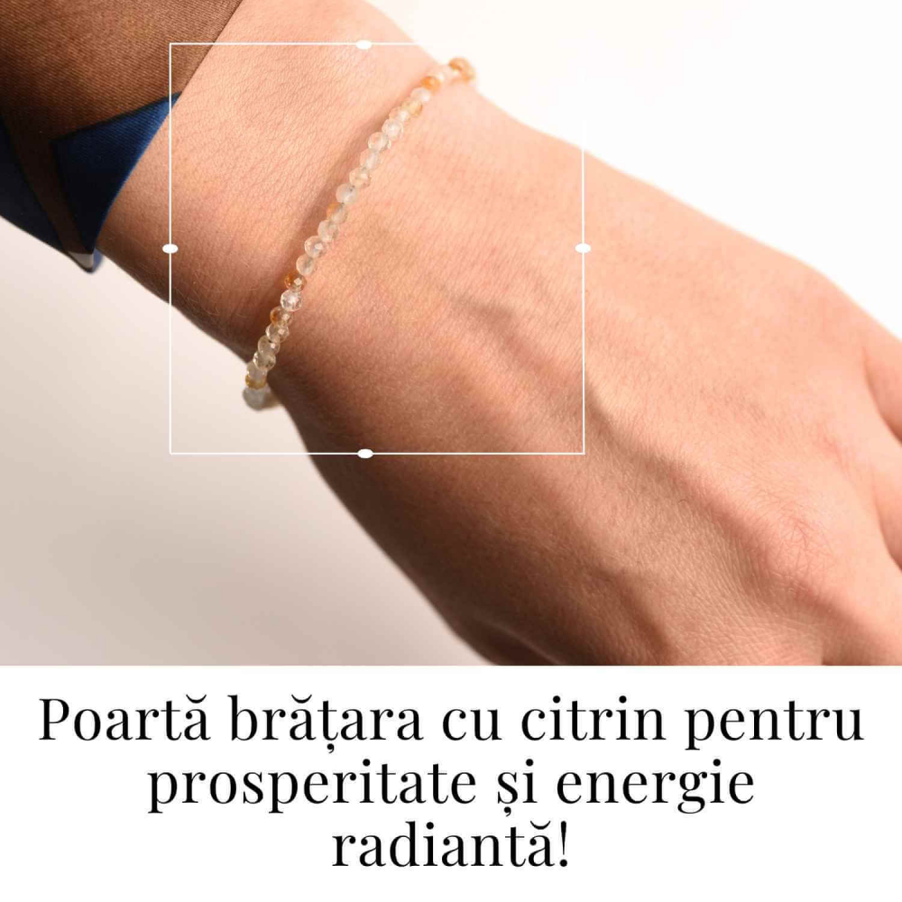 Bratara cu margele 2-3 mm citrin fatetat natural pentru prosperitate si energie pozitiva [2]