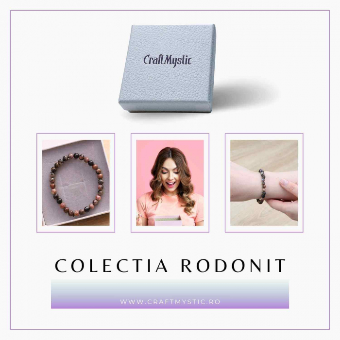 Bratara Elastica cu Margele 6mm din Rodonit -Vindecare Emotionala si Echilibru [7]