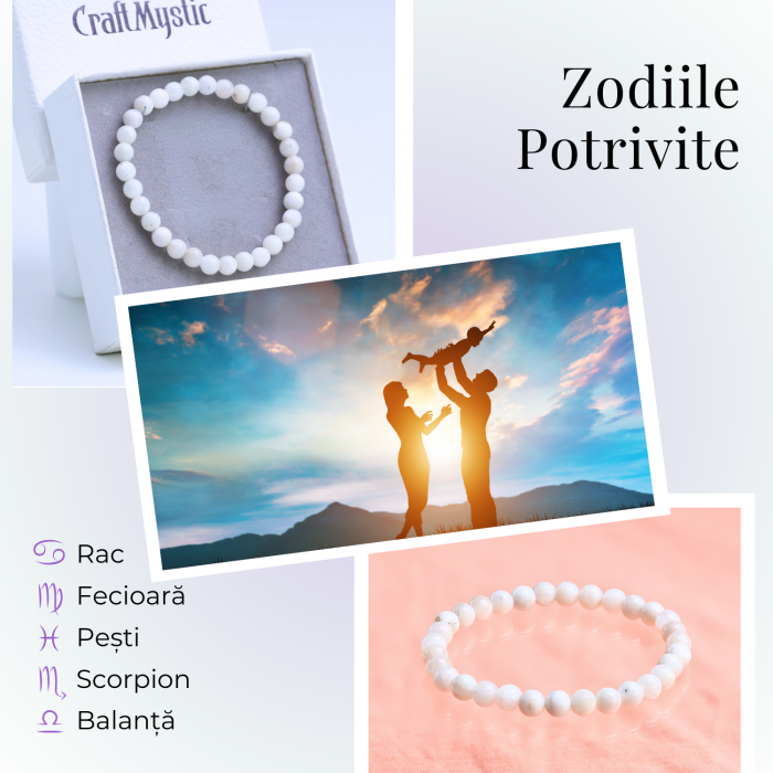 Bratara cu margele 6mm din Piatra Lunii Curcubeu pentru Vindecare Emotionala [4]