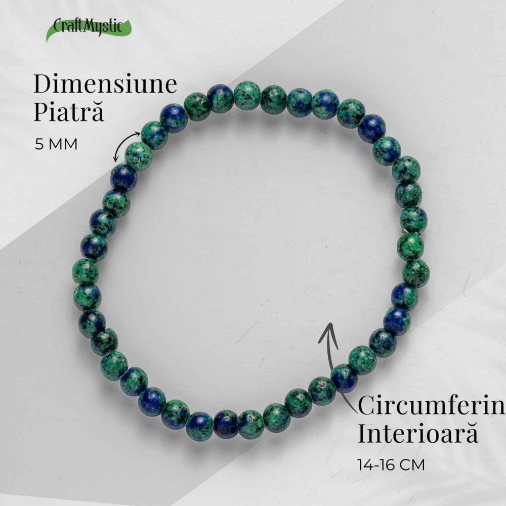 Bratara Elastica cu Margele Naturale de Lapis Phoenix pentru Claritate si Creativitate [8]