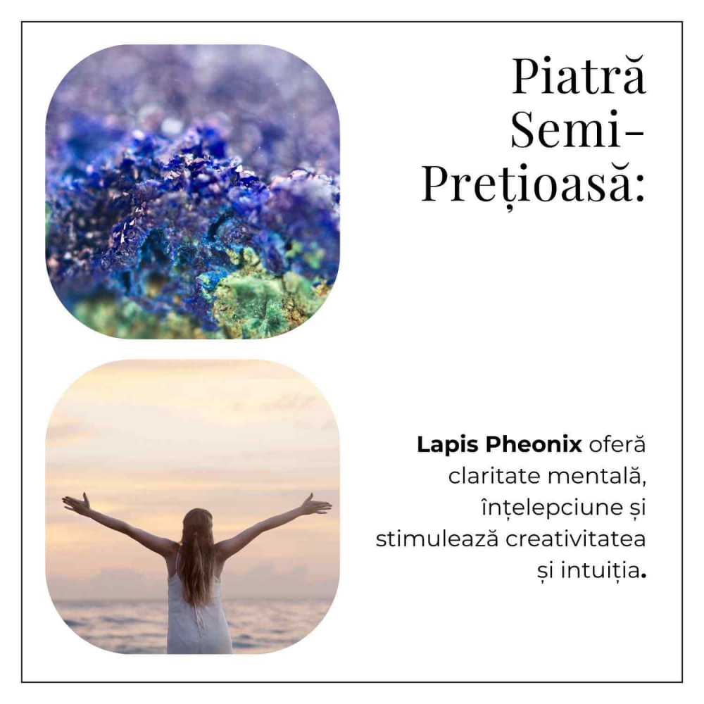 Bratara Elastica cu Margele Naturale de Lapis Phoenix pentru Claritate si Creativitate [5]