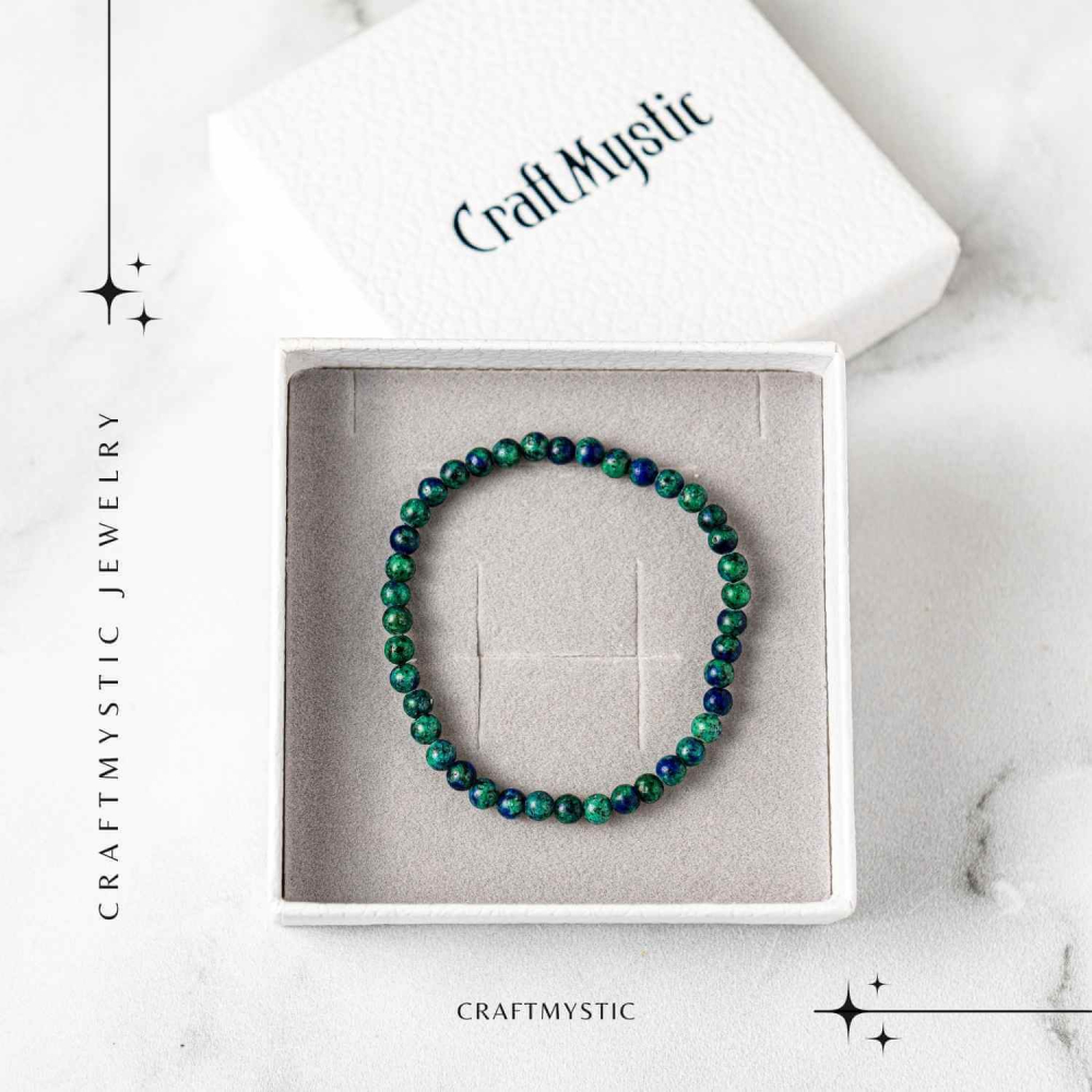 Bratara Elastica cu Margele Naturale de Lapis Phoenix pentru Claritate si Creativitate [6]
