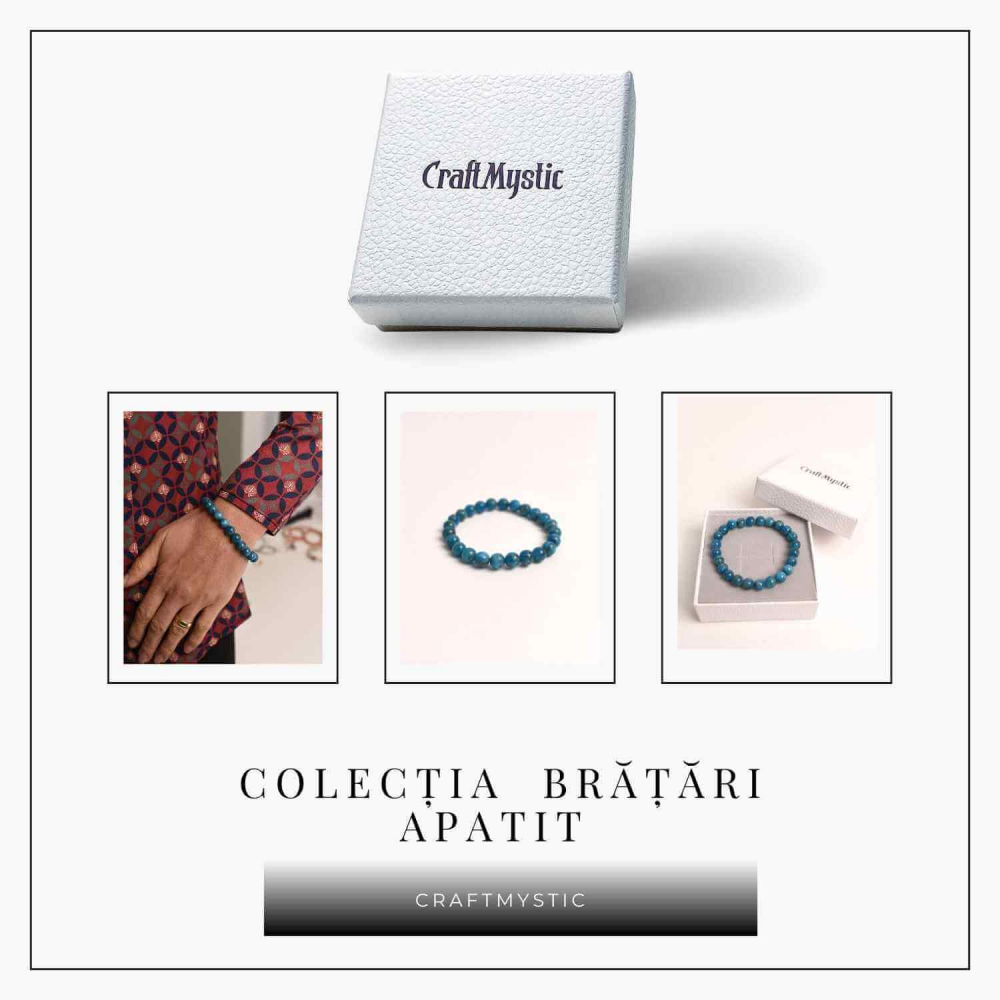 Bratara elastica 8mm din Apatit Albastru – Creativitate si claritate mentala [6]