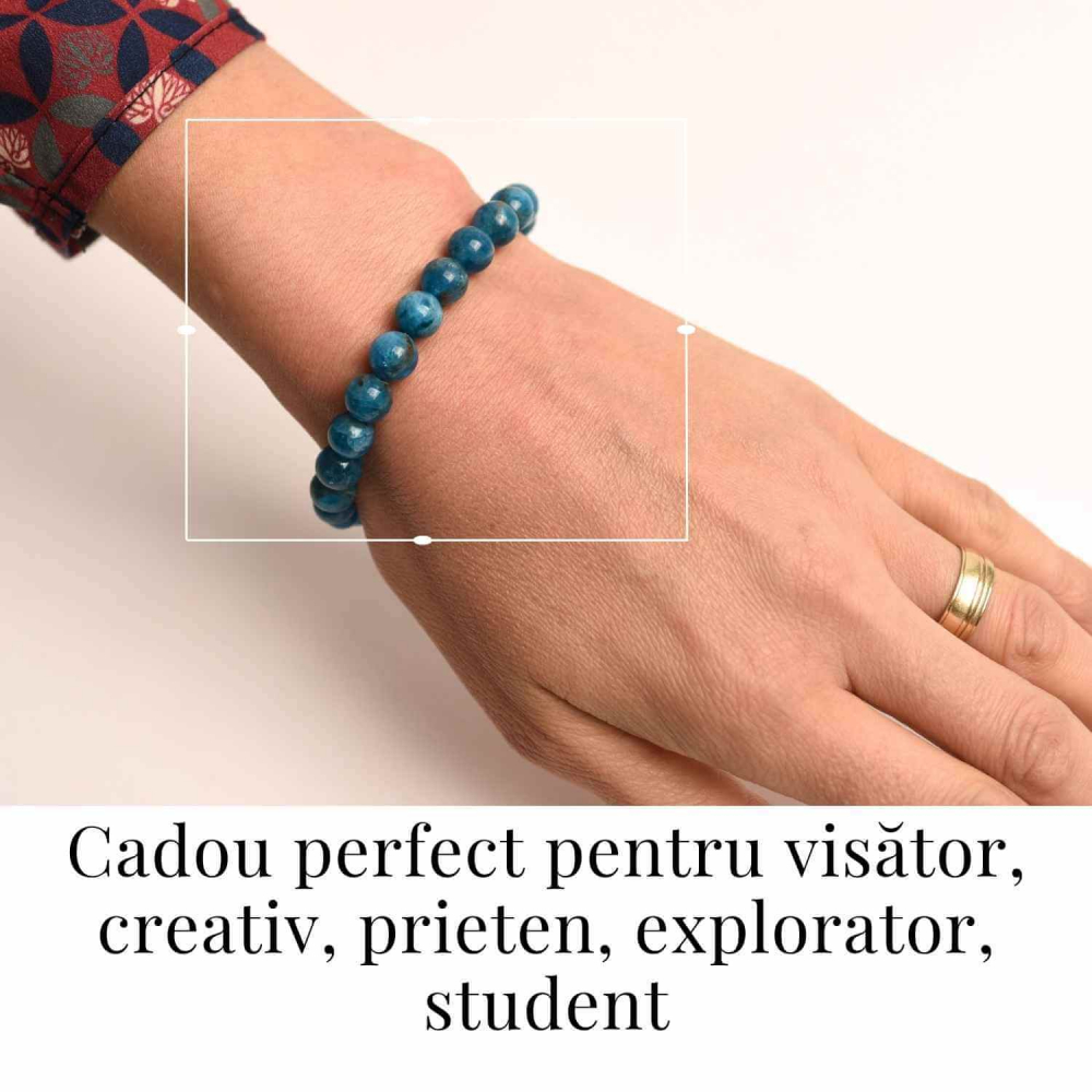 Bratara elastica 8mm din Apatit Albastru – Creativitate si claritate mentala [2]