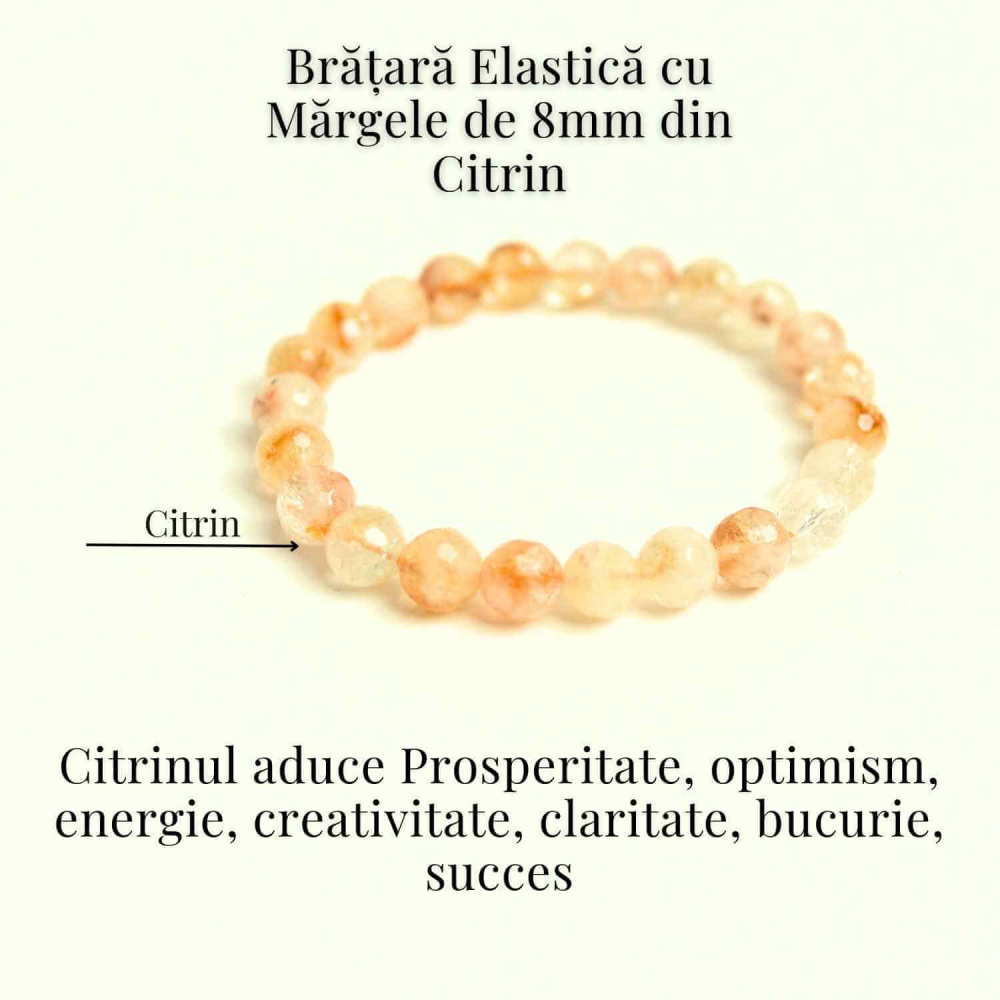 Bratara Elastica Radianta cu Citrin Fatetat 8mm – Energie si Prosperitate [3]