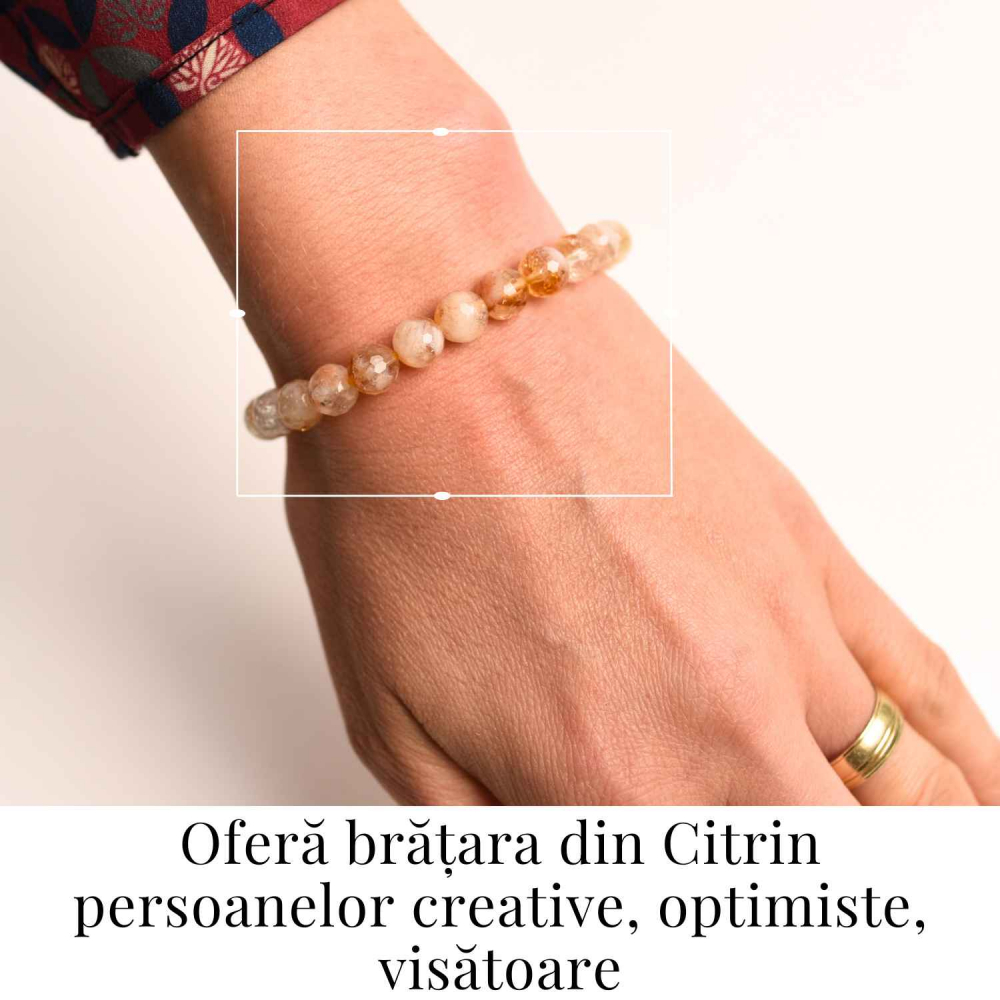 Bratara Elastica Radianta cu Citrin Fatetat 8mm – Energie si Prosperitate [2]