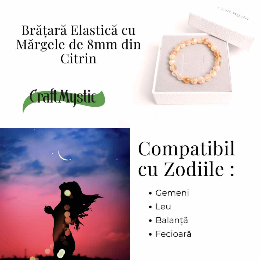 Bratara Elastica Radianta cu Citrin Fatetat 8mm – Energie si Prosperitate [4]
