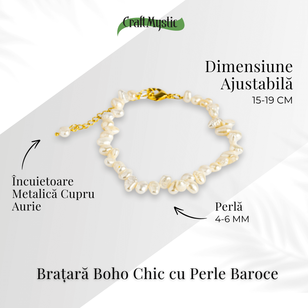 Bratara boho chic cu perle baroce – Feminitate si rafinament [3]