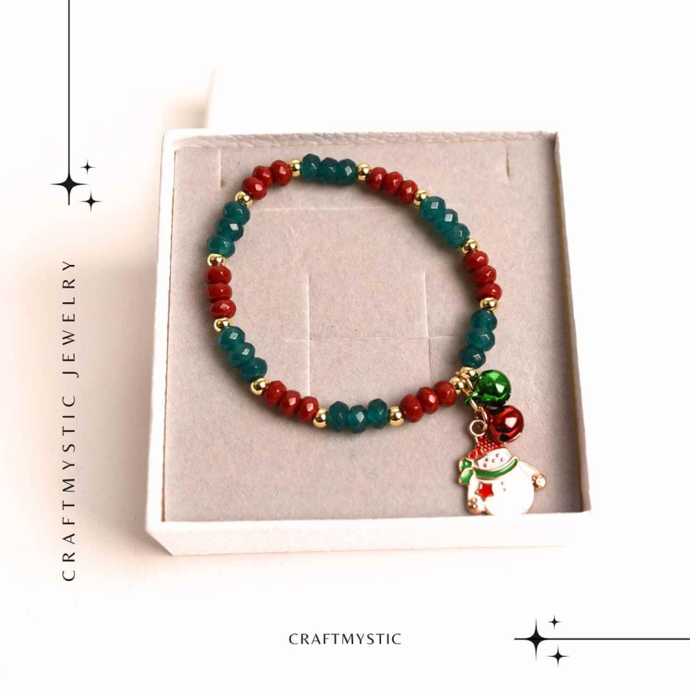 Bratara naturala Jasp rosu, verde fatetat - cadou unic festiv [6]