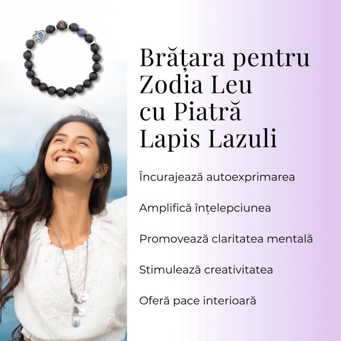  Bratara pentru Zodii cu Margele de Obsidian, Pandantiv Mana Fatimei si Ochiul "Rau" [15]