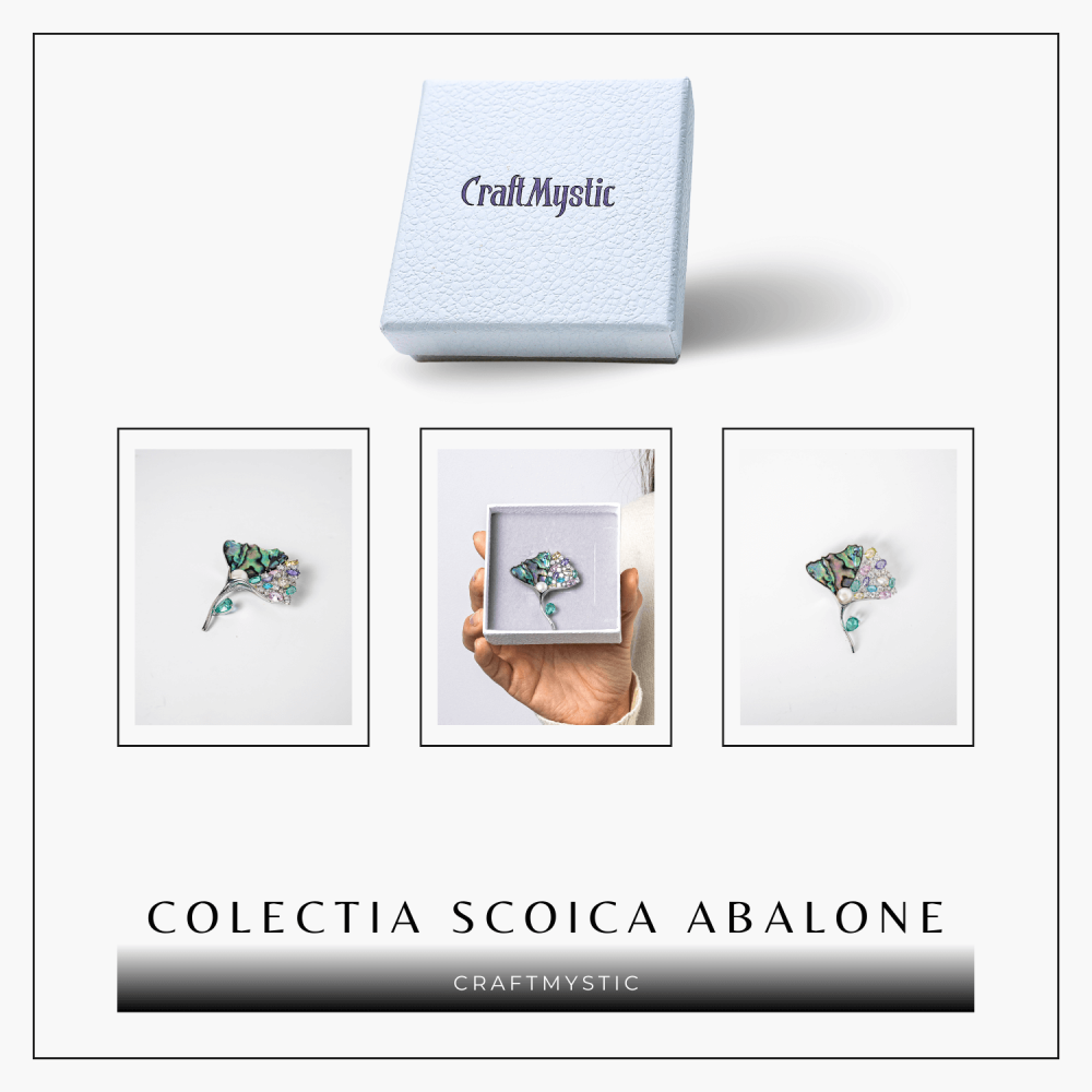 Brosa Scoica Abalone cu Perla Naturala - Eleganta si Protectie Energetica [9]