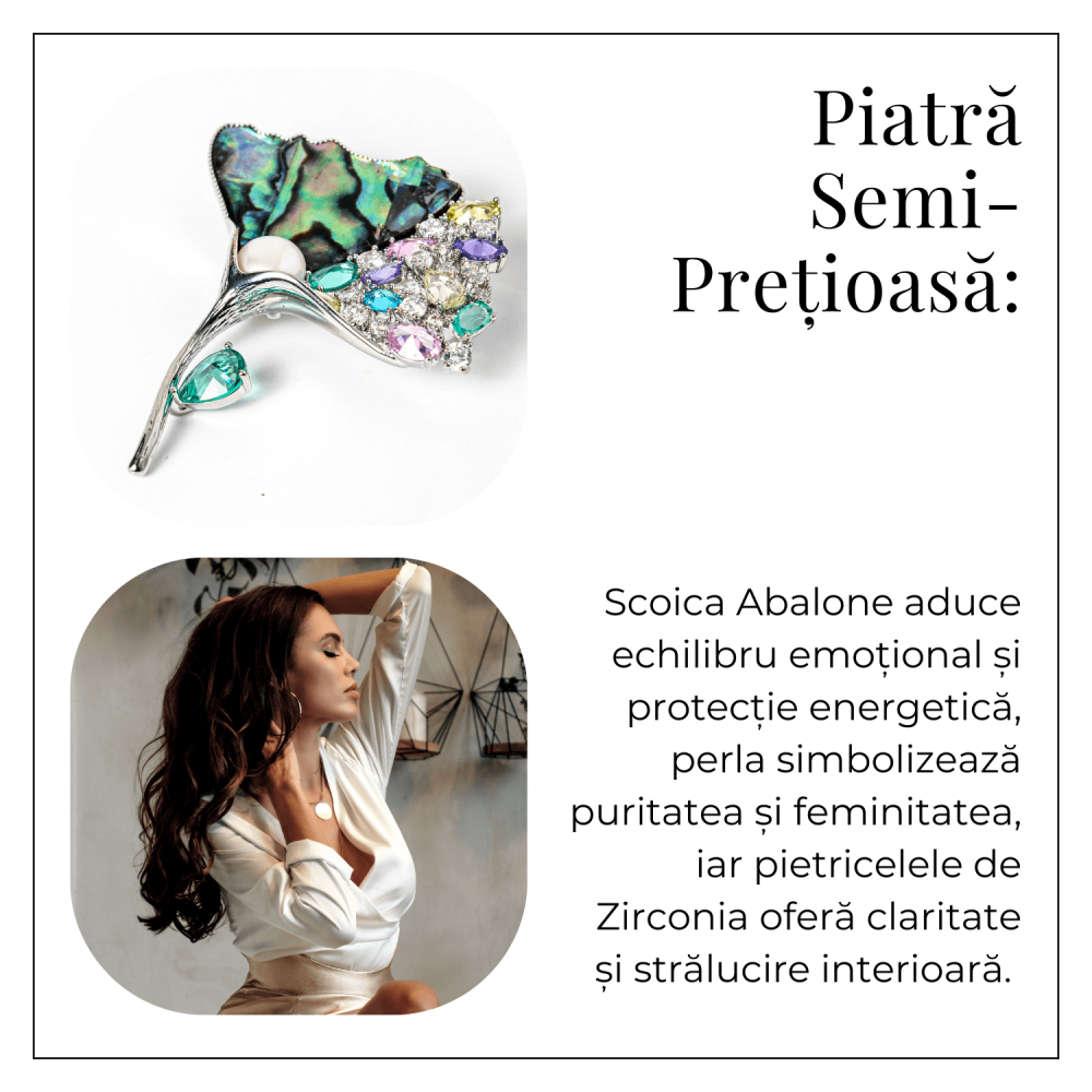 Brosa Scoica Abalone cu Perla Naturala - Eleganta si Protectie Energetica [5]