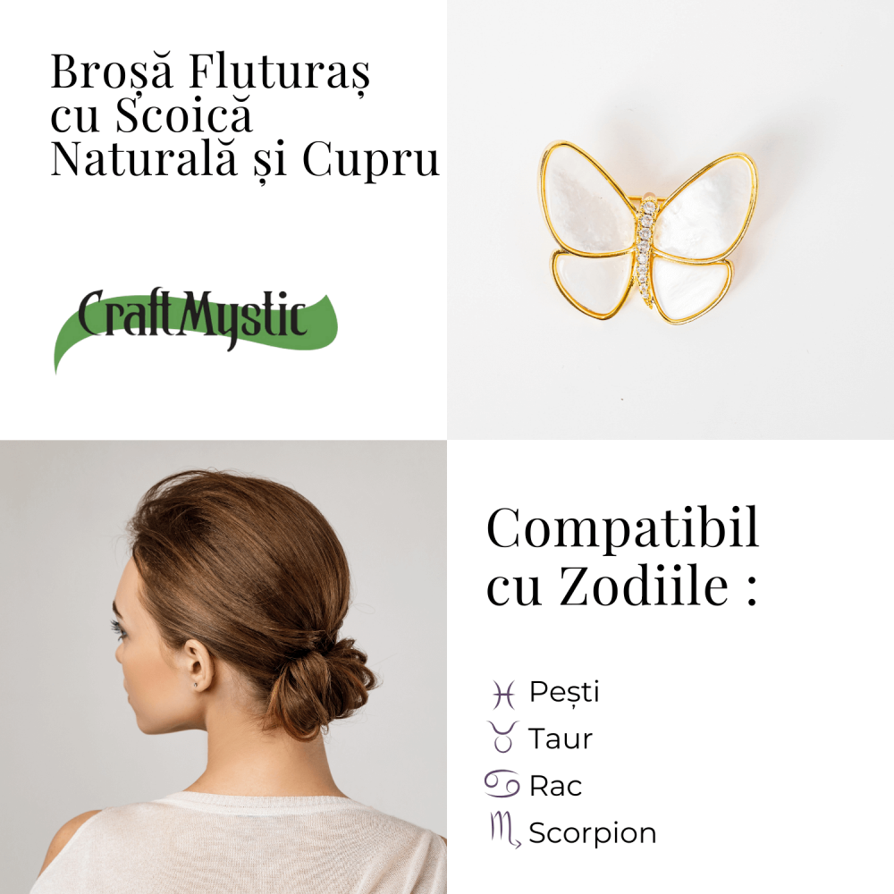 Brosa Fluturas cu Scoica Naturala - Energie Pozitiva si Rafinament [6]