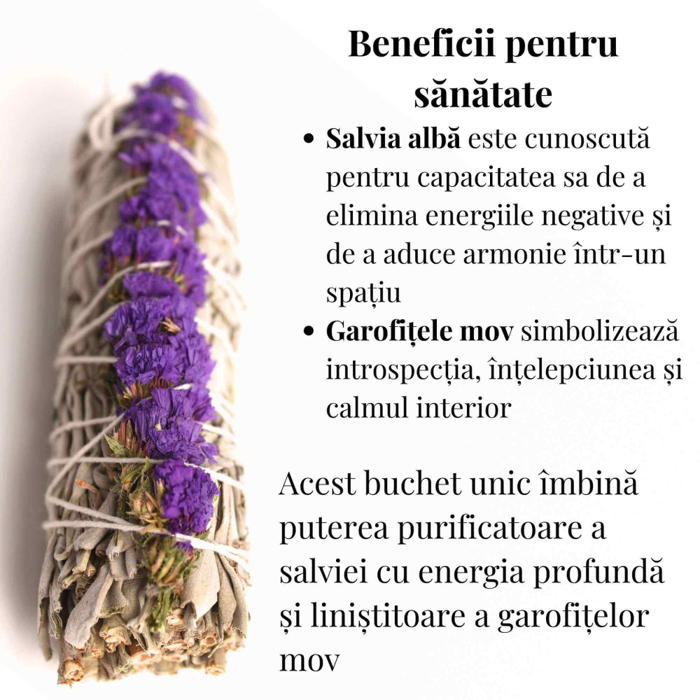 Buchet Salvie Alba California cu Grofite Mov / Sinuata - Echilibru si Claritate [3]