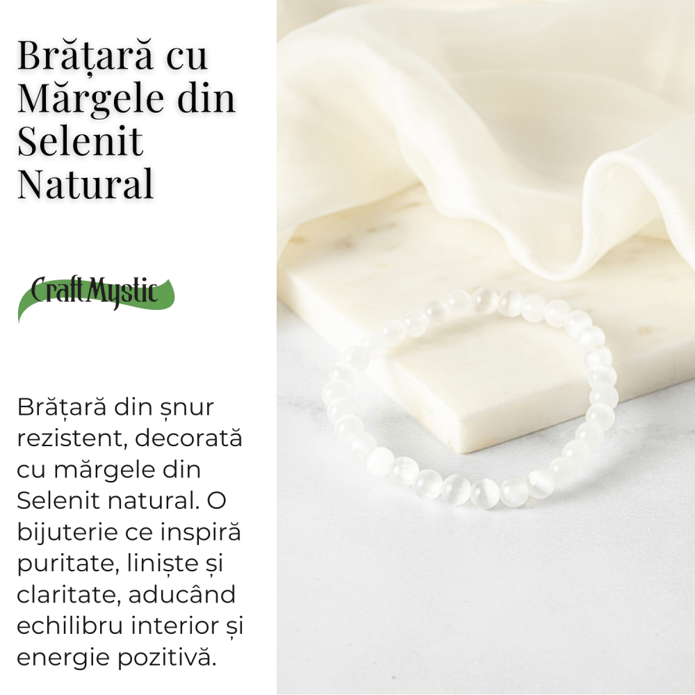 Purificare si Liniste – Bratara din Selenit Natural 6mm [3]