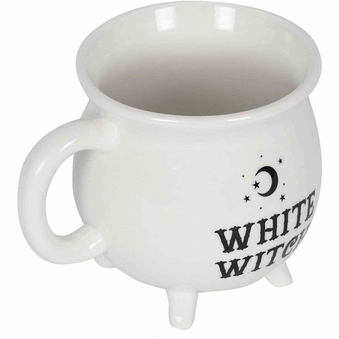 Cana Alba "White witch" in Forma de Ceaun Magic - Inscrisa cu "Vrajitoarea Alba" - Cadoul Perfect pentru Iubitorii de Magie [4]