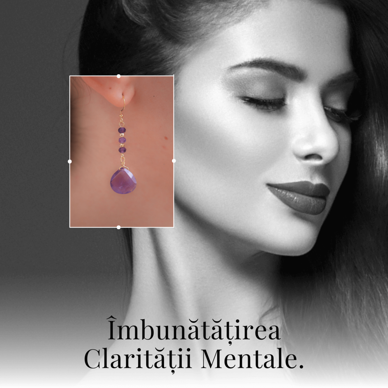 Cercei Rotunzi cu Piatra Ametist Fatetat Aurii - Claritate si Eleganta [8]