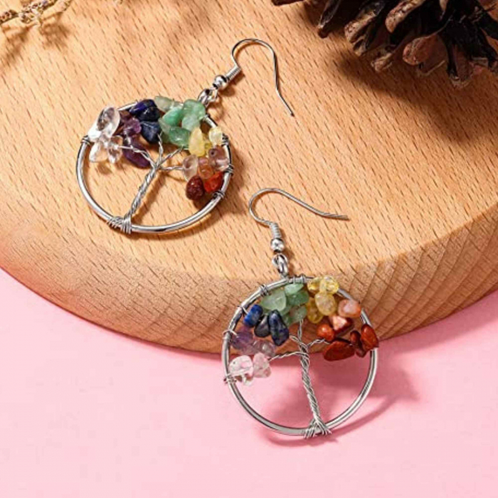 Cercei arborele vietii - Realizati manual cu pietre semipretioase si cristale vindecatoare a celor 7 chakre [4]