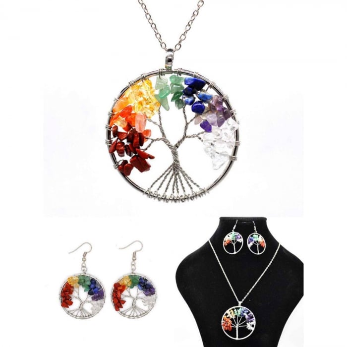 Cercei arborele vietii - Realizati manual cu pietre semipretioase si cristale vindecatoare a celor 7 chakre [5]