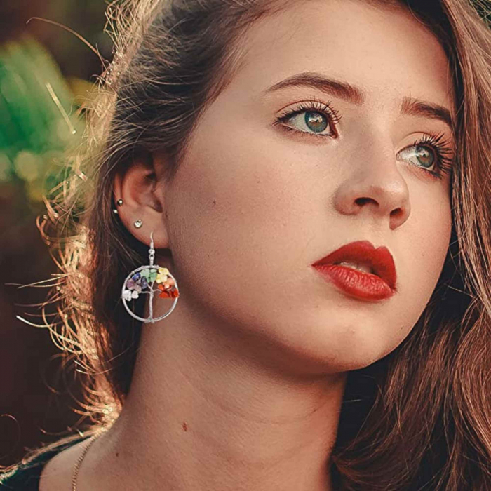 Cercei arborele vietii - Realizati manual cu pietre semipretioase si cristale vindecatoare a celor 7 chakre [3]