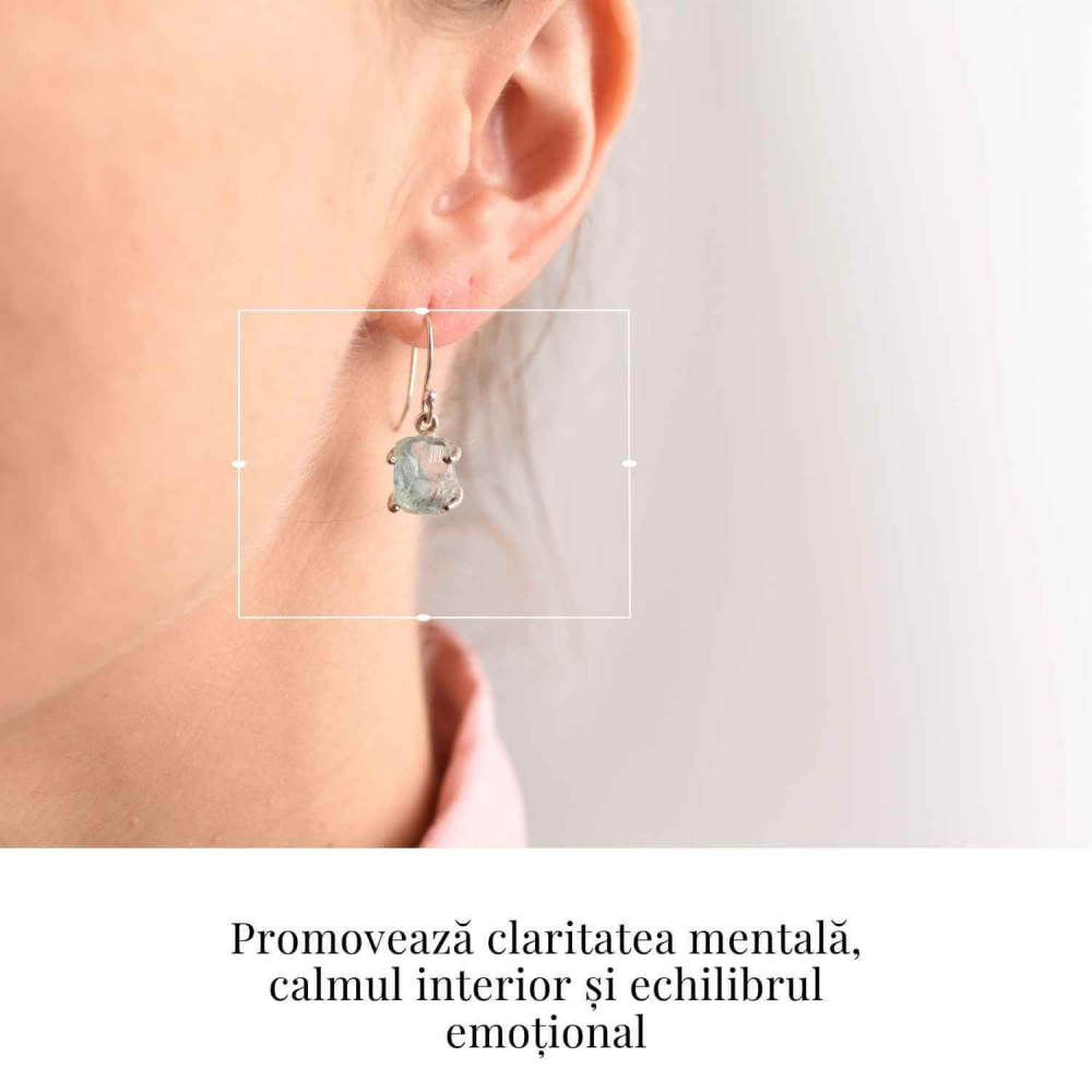 Cercei Argint 925 cu Acvamarin Brut - Energie si Claritate [2]