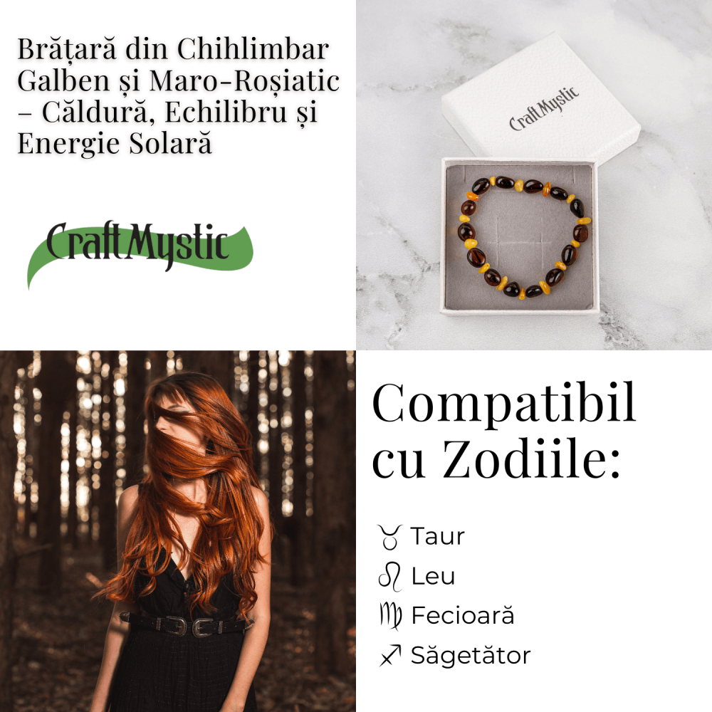 Bratara Chihlimbar Galben si Maro-Rosiatic – Caldura, Protectie si Energie Solara Echilibrata [5]