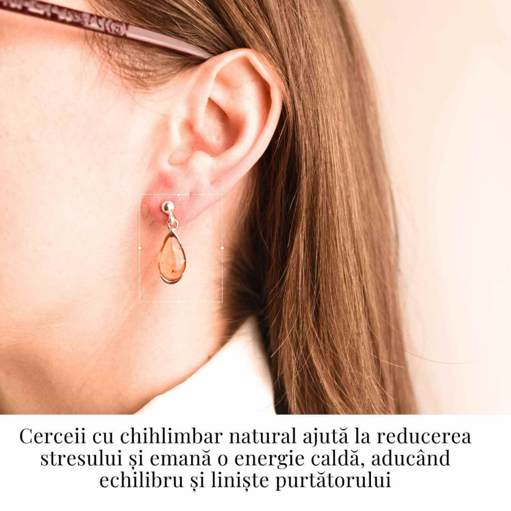 Cercei Argint 925 cu Chihlimbar - Eleganta si Protectie Naturala [2]